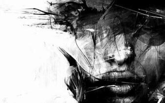 Urban Art Girl Splash Paint Dark Wallpaper HD Desktop And