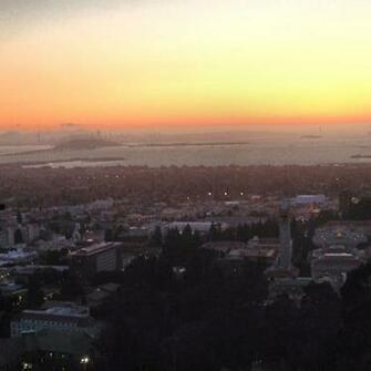 Sunset From The Big C Of Berkeley And Sf In Background