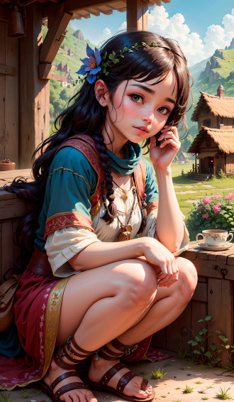 Village Girl Phone Wallpaper Ai Art By 3d1viner