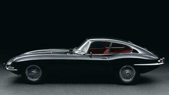 Wallpaper Jaguar E Type Black Retro Side