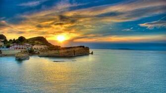 Sunset In Corfu Island Greece Wallpaper 1080p