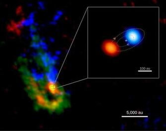 Spiraling Giants Witnessing The Birth Of A Massive Binary Star
