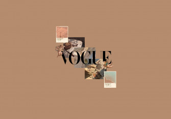 Vogue Magazine On Beige Brown Aesthetic Wallpaper