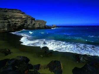 Black Sand Beach Wallpaper Green
