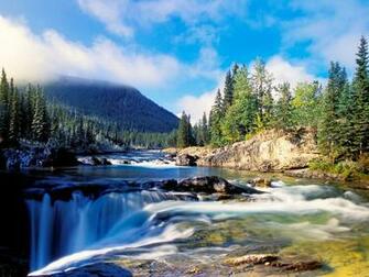Hq Elbow River And Falls Kananaskis Country Alberta Canada Wallpaper