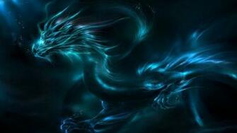 Wallpaper Dragon Pattern Neon Shadows Full