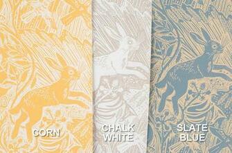 St Judes Harvest Hare Wallpaper Chalk White