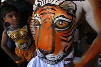 Tiger Body Paint Children Wallpaper HD Desktop And Mobile