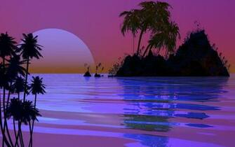 Sunset Island Wallpaper