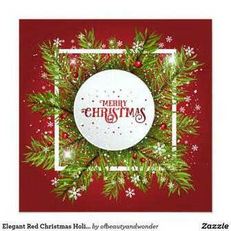 Elegant Red Christmas Holiday Party Invitation