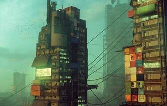 Wallpaper The City Style Building Slums