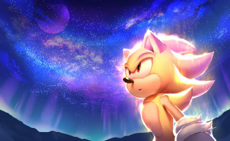 Super Sonic Under Starry Sky HD Wallpaper By Shira