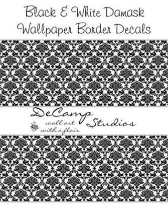 Damask Black And White Border