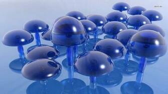 Glass Mushrooms Wallpaper 3d