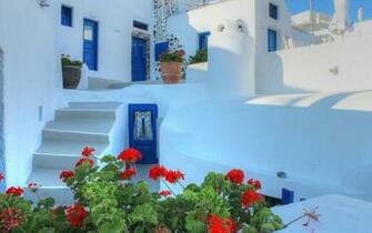 Santorini Greece Wallpaper House Stairs