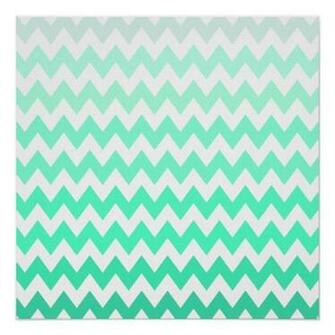 Bright Girly Teal Trendy Chevron Fashion Pattern