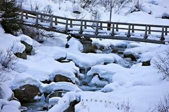 Wallpaper Background Bridge Snow Ice Formations Winter