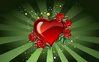 Heart And Roses For Valentine S Day Wallpaper Image