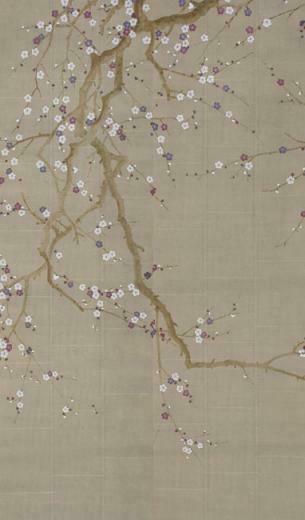 Hand Painted Wallpaper Chinoiserie Silk