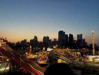 File Calgary Stampede At Night City In Background Jpg Wikimedia