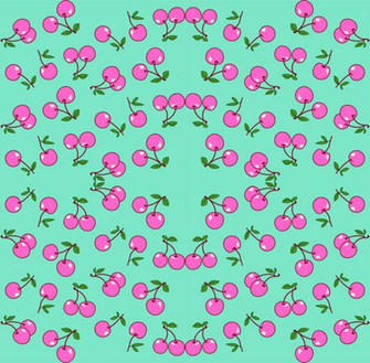 Mint And Pink Wallpaper Cherries X