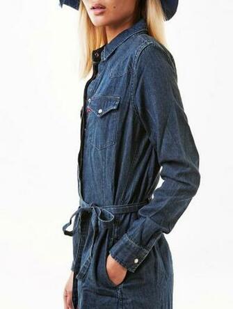 Long Sleeve Denim Dress