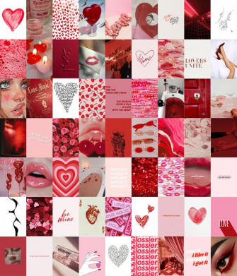 Pcs Valentine S Day Wall Collage Kit Pink And Red Aesthetic
