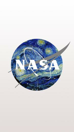 Nasa Logo Mixed With Starry Night By Van Gogh iPhone Wallpaper