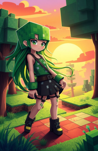 Minecraft Creeper Girl Wallpaper