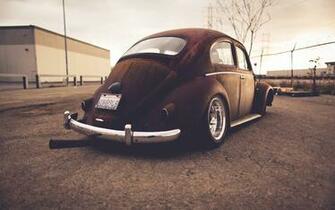Volkswagen Bug Classic Car Rust Warm Wheel Tuning Lowrider R