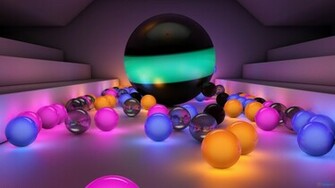 3d Glass Color Balls HD Wallpaper Res