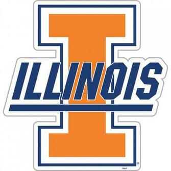 Vinyl Magnet Set W Illinois Fighting Illini Logo