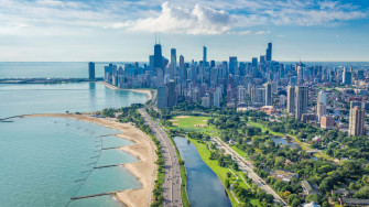 A Stunning Of Chicago From Above Wallpaper