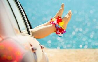 Wallpaper Sand Car Machine Flower Girl Joy Flowers