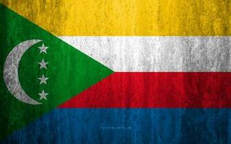 Wallpaper Flag Of Comoros 4k Stone Background Grunge