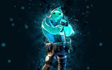 Wallpaper Rippley 4k Blue Neon Lights Fortnite Battle
