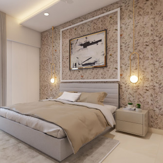 Floral Bedroom Wallpaper Design In Brown