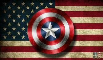 Captain America Shield With Flag By Udartist3
