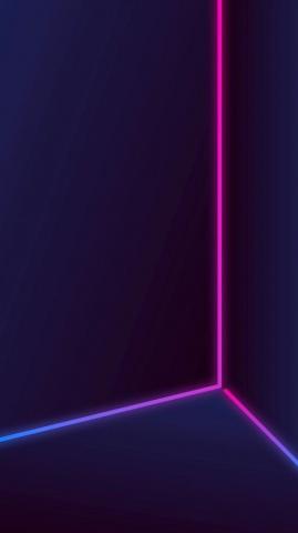 Vector Of Pink And Purple Neon Lines On A Dark