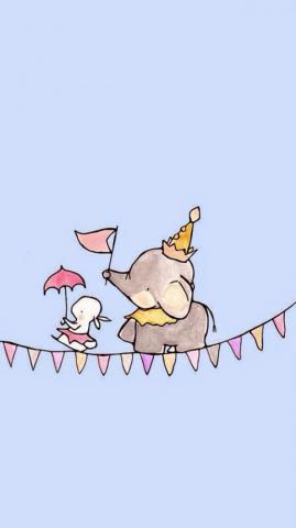 Wallpaper HD New Themes Cute Doodles Elephant