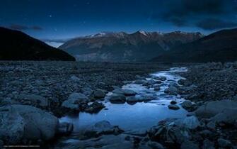 Wallpaper Mountains Southern Alps Night Star Desktop
