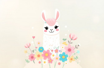 Kawaii Llama Wallpaper