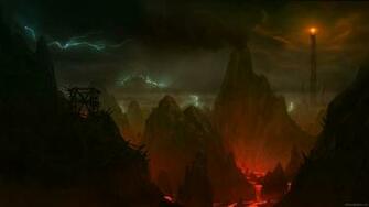 Lava Sauron The Lord Of Rings Fantasy Art Mordor Artwork Middle