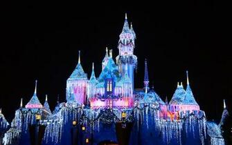 Pink And Blue Disney Castle Wallpaper