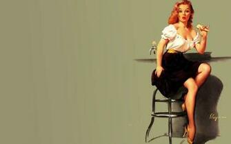 Oops Pinup Girl Wallpaper Stock Photos