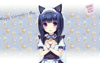 Wallpaper Pattern Bows Heart Ears The Maid Art Bezel Sayori