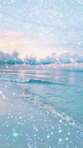 Blue Shine Aesthetic Wallpaper Glitter