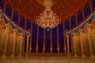 Beauty Beast Ballroom Columns Window Blue Night Sky Custom