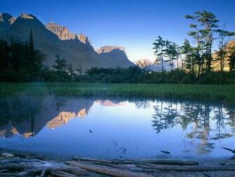 Lakeside Pond Wallpaper Stock Photos