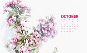 October Calendar Plant Floral Cute Wallpaper In